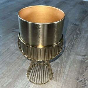 Gold Metal Plant Stand with Pot